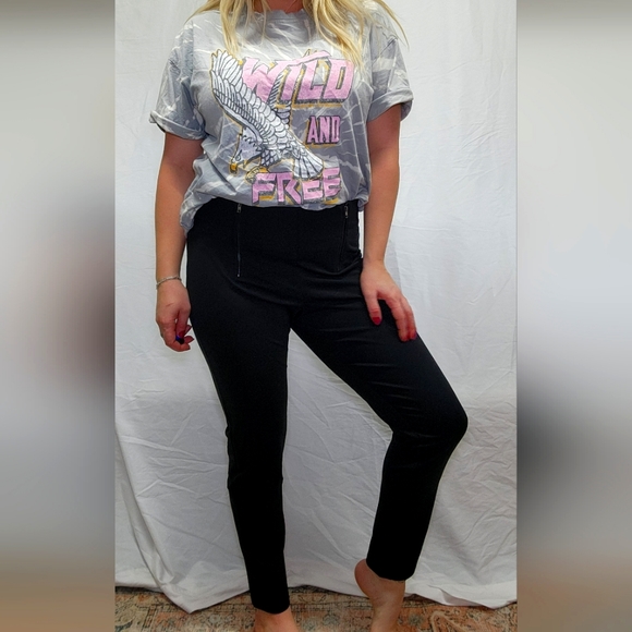 david meister zipper pants more like luxurious leggings dress up or down - Picture 1 of 6
